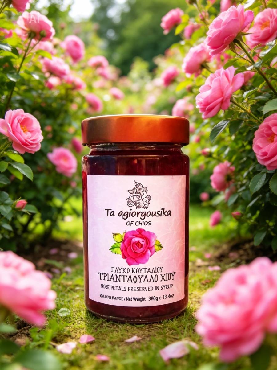 Rose petals in syrup- T' Agiorgousika of Chios