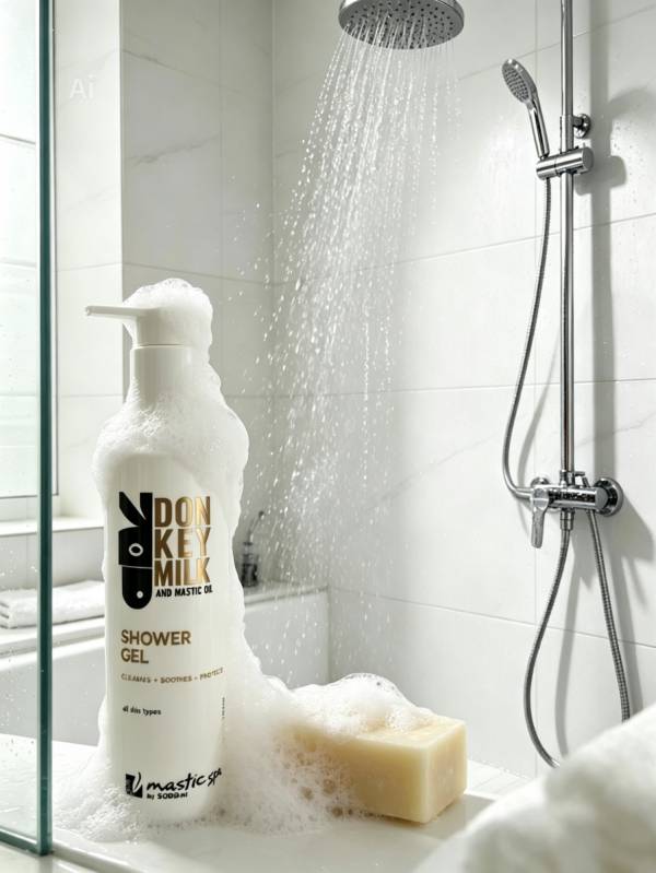 Donkey Milk Shower gel with donkey milk and mastic oil 200ml - Mastic Spa - Hand and Body care