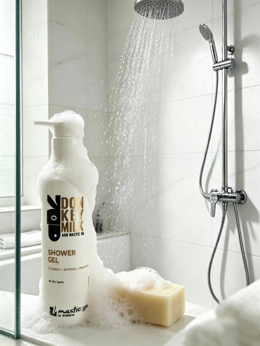 Donkey Milk Shower gel with donkey milk and mastic oil 200ml - Mastic Spa
