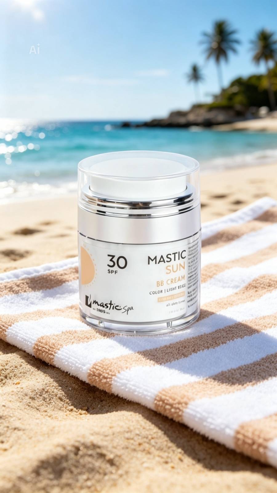Mastic Sun - Sun Protection face cream BB Spf30 with colour light Beige 50ml