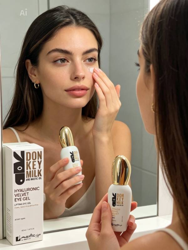 Donkey milk Hyaluronic Velvet Eye Gel 40ml with donkey milk & mastic oil - Mastic Spa - Facial treatment