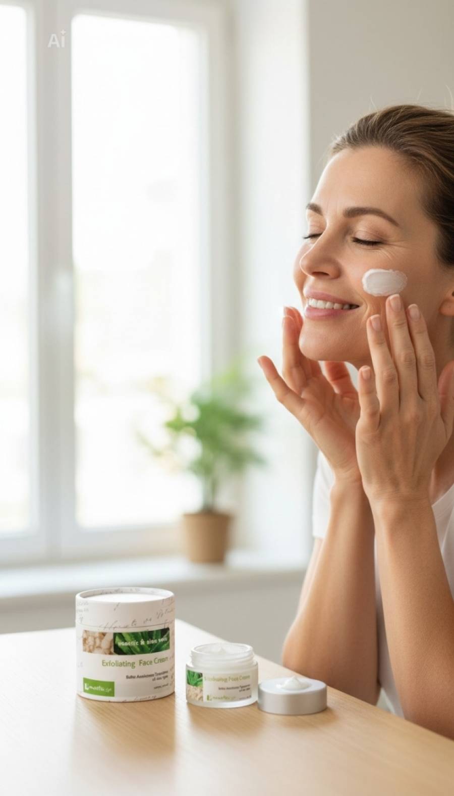 Απολεπιστικό προσώπου με αλόη- Exfoliating aloe face cream-Mastic spa